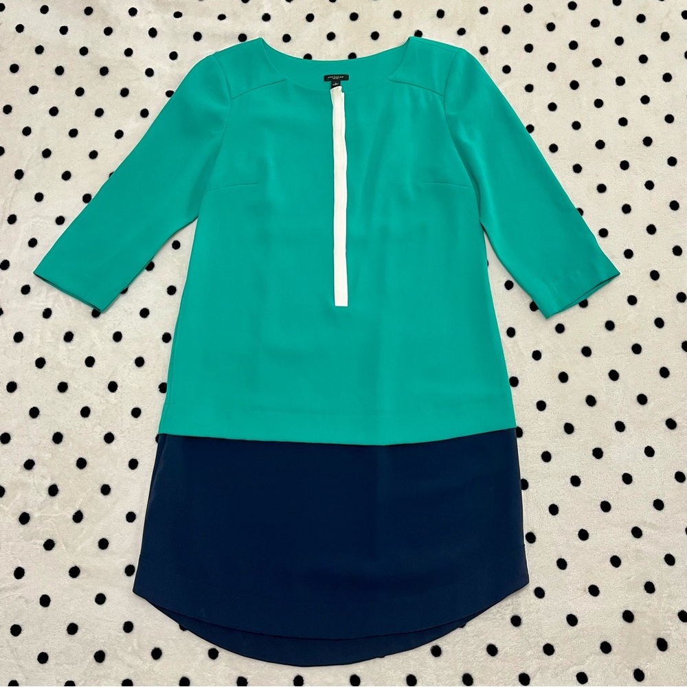 Ann Taylor 3/4 Sleeve Color Block Shift Dress Size 8